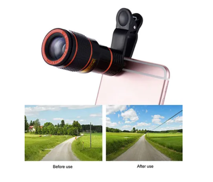 Generic 12 Universal Telephoto Camera Lens For Smart Phones - Black and Red 4 in UAE