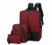 Set of 3 Travel 15.6 inch USB Charging Laptop Backpack - Red 1 in KSA
