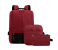 Set of 3 Backpack 15.6 inch USB Charging Laptop Bag - Red 1 in UAE
