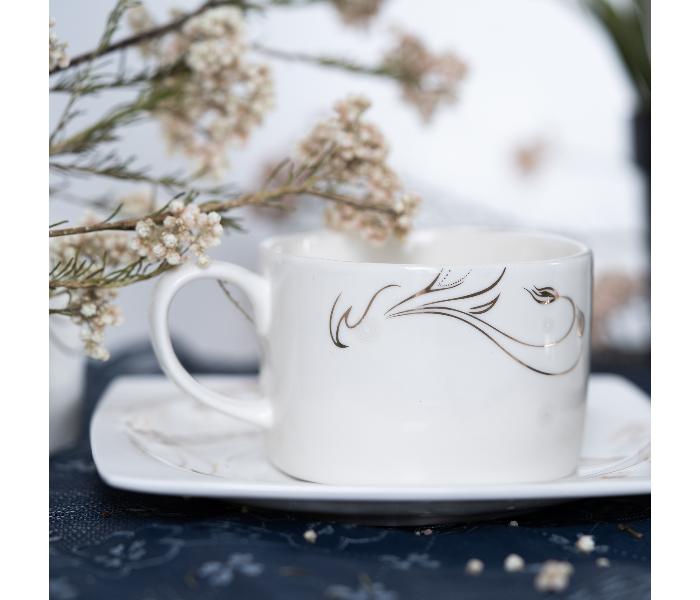 Insiya SV206 40 Piece Superior Quality Porcelain Dinner Set- White 5 in UAE