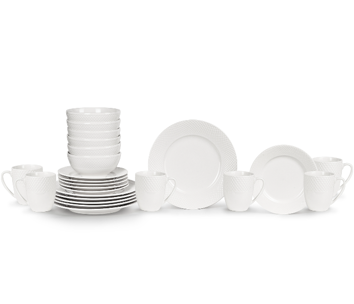 Insiya SV202 24 Piece High Quality Porcelein Dinner Set- White 1 in UAE