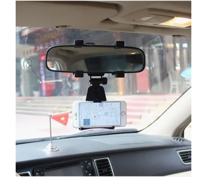 Generic Rear Mirror Mount Phone Holder - Black 6 in UAE