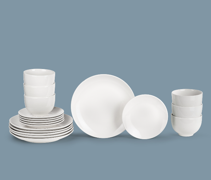 Insiya SV204 18 Piece Superior Quality Porcelain Dinner Set- White 2 in UAE