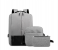 Set of 3 Backpack 15.6 inch USB Charging Laptop Bag - Grey 1 in UAE