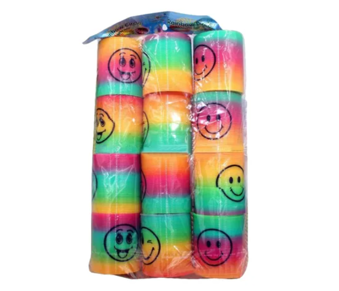Generic 12-Piece Rainbow Smile Face Springs Slinky Toy 1 in UAE
