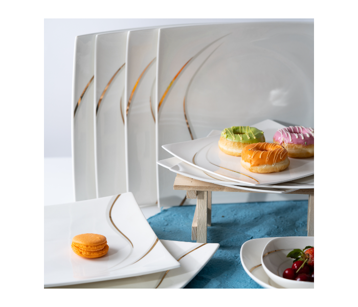 Insiya SV209 56 Piece Superior Quality New Bone China Dinner Set- White 3 in UAE