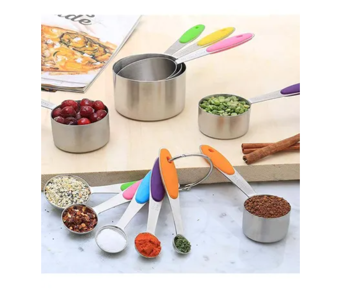 Generic 10 Piece Stainless Steel Measuring Cups And Spoons Set For Cooking And Baking 4 in UAE