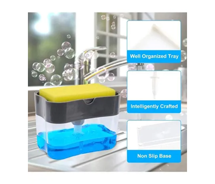 Generic 2-In-1 Soap Pump And Sponge Caddy Detergent Dispenser Holder 4 in UAE