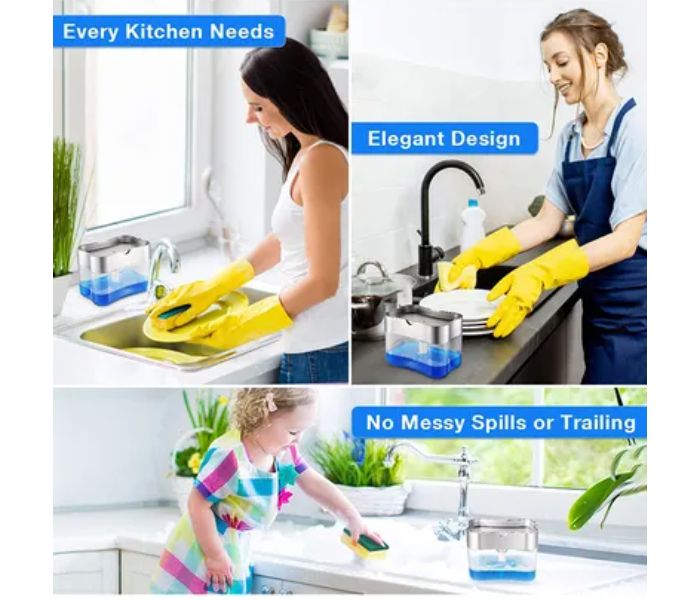 Generic 2-in-1 Dishwasher Soap Dispenser With Sponge 5 in UAE