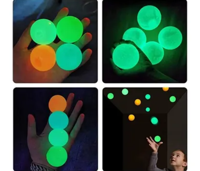 Generic 4-Piece Stress Relief Sticky Glow In Dark Ball 2 in UAE