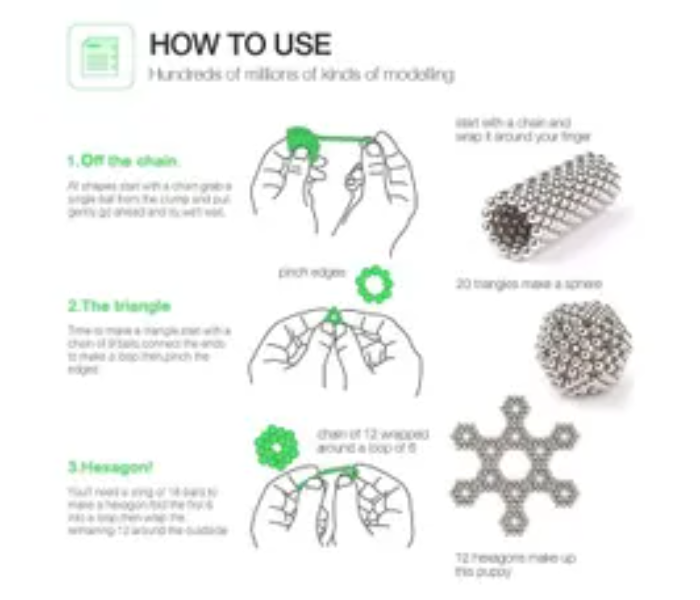 Generic 1024 Mini Magnet Ball Game Toys - Silver 3 in UAE
