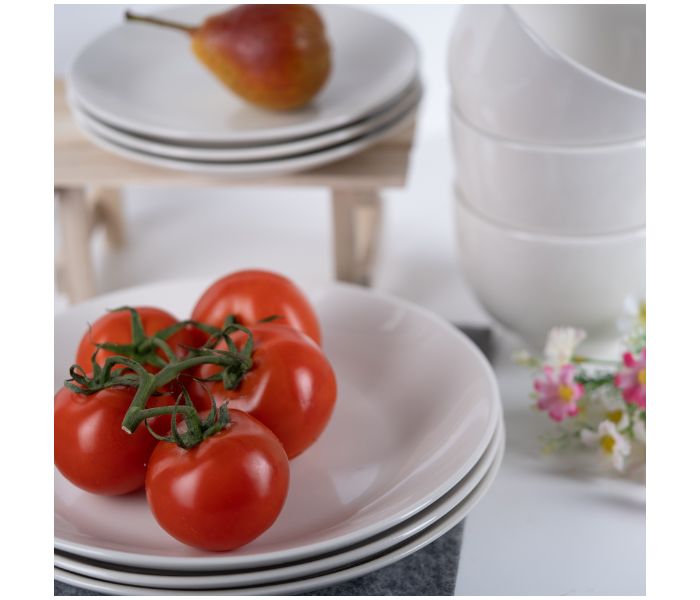 Insiya SV203 12 Piece Superior Quality Porcelain Dinner Set- White 5 in UAE