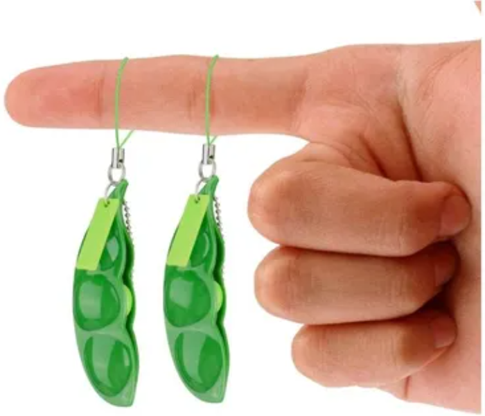 Generic Squeeze Beans Keychain Fidget Toys -Green 5 in UAE