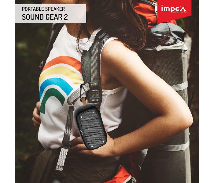 Impex SOUNDGEAR-2 10 Watts 2.0 Channel Portable Bluetooth Speaker -Black 7 in UAE