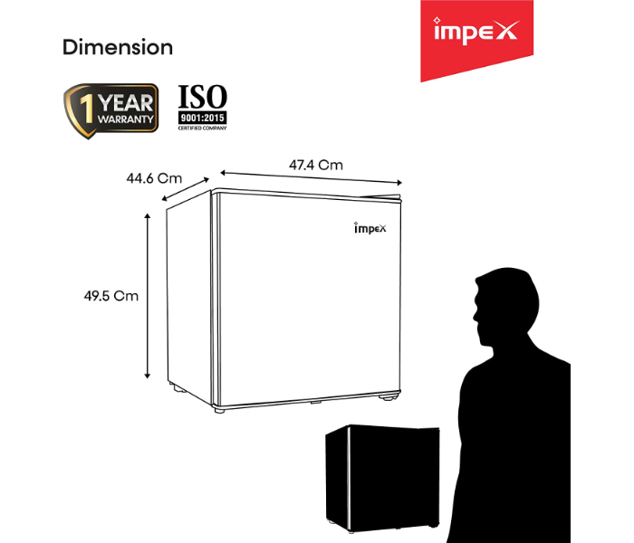 Impex IRF- 46 Liter Single Door Direct Cool Refrigerator - Grey 4 in UAE