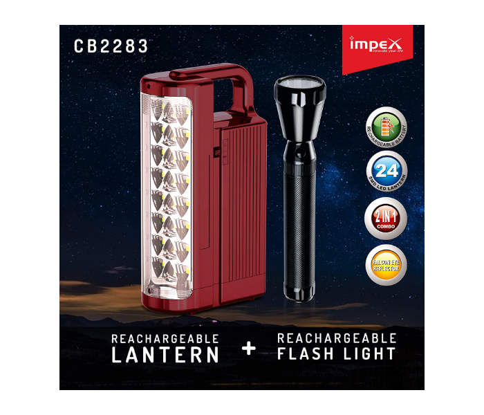 Impex CB 2283 Super Bright SMD LED Rechargeable Lantern and Flashlight 4 in UAE