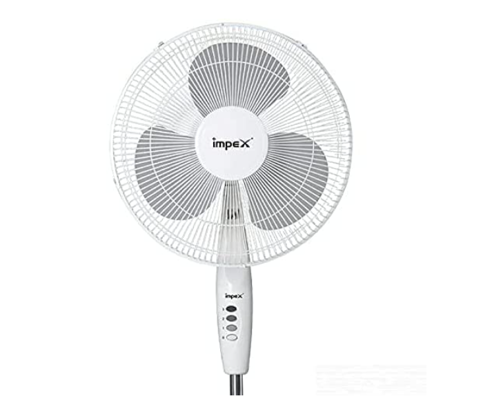Impex PF 7501 Pedestal Stand Fan with 3 Speed Control and Light - White 2 in UAE