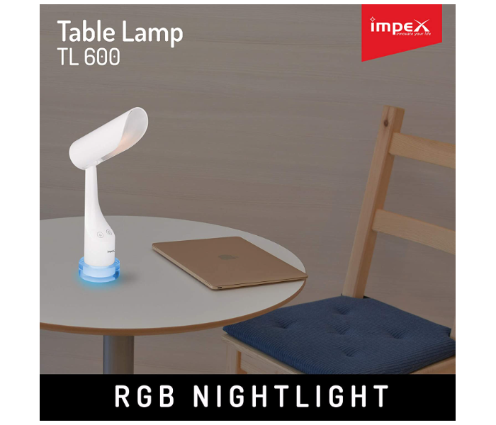 Impex TL 600 1500mAh LED Rechargeable Table Lamp - White 3 in UAE