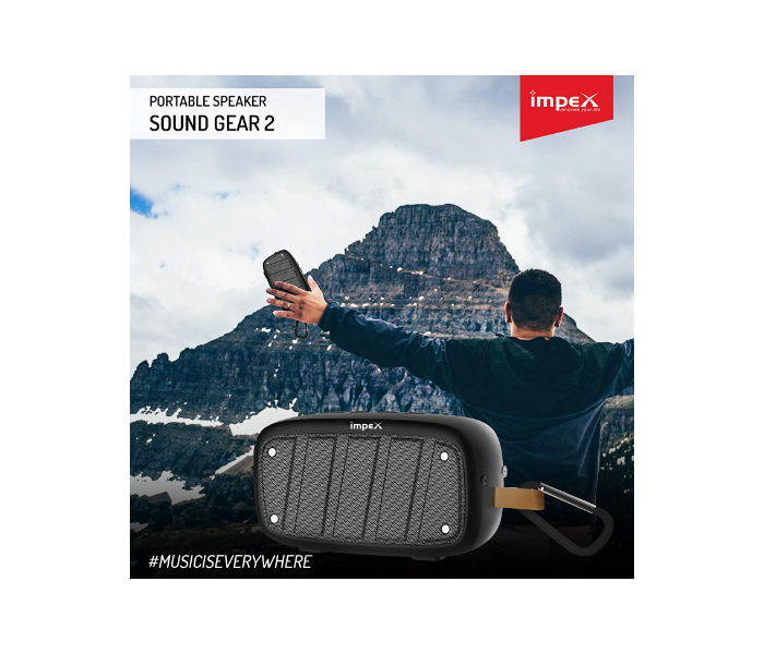Impex SOUNDGEAR-2 10 Watts 2.0 Channel Portable Bluetooth Speaker -Black 4 in UAE