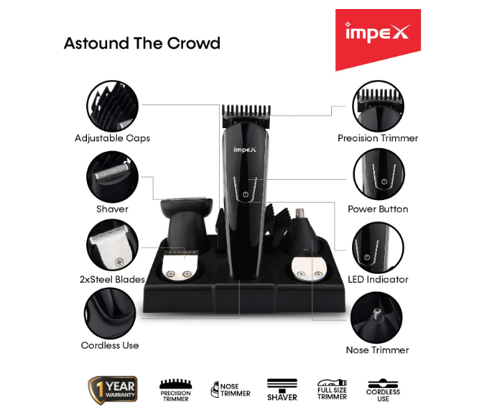 Impex GK 402 8-in-One Professional Multi Grooming Trimmer Kit - Black 3 in UAE