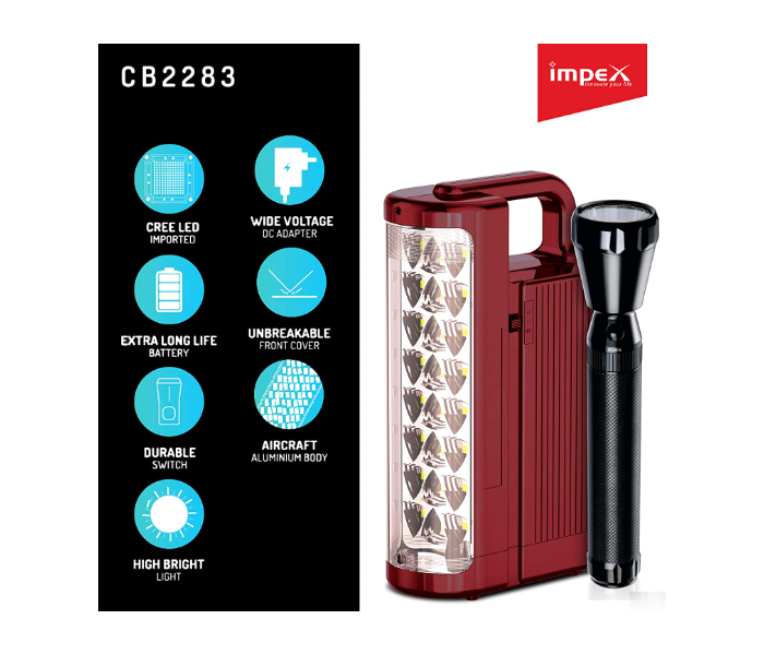 Impex CB 2283 Super Bright SMD LED Rechargeable Lantern and Flashlight 3 in UAE