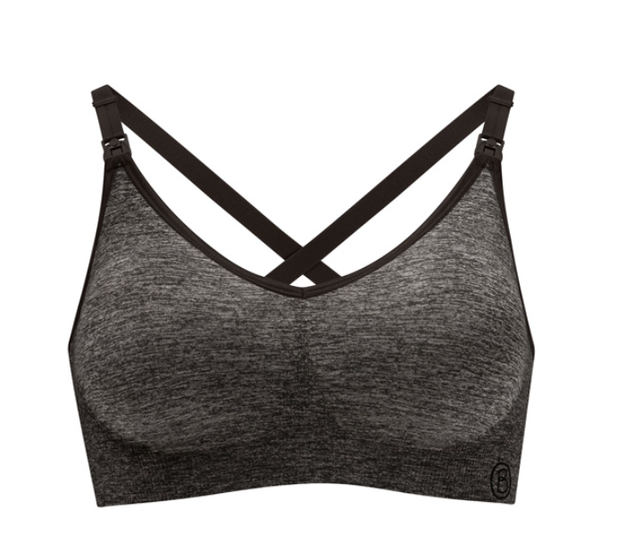 Bravado 1436 - 02 Medium The Bodysilk Seamless Yoga Charcoal Nursing Bra -Charcoal Grey 1 in UAE