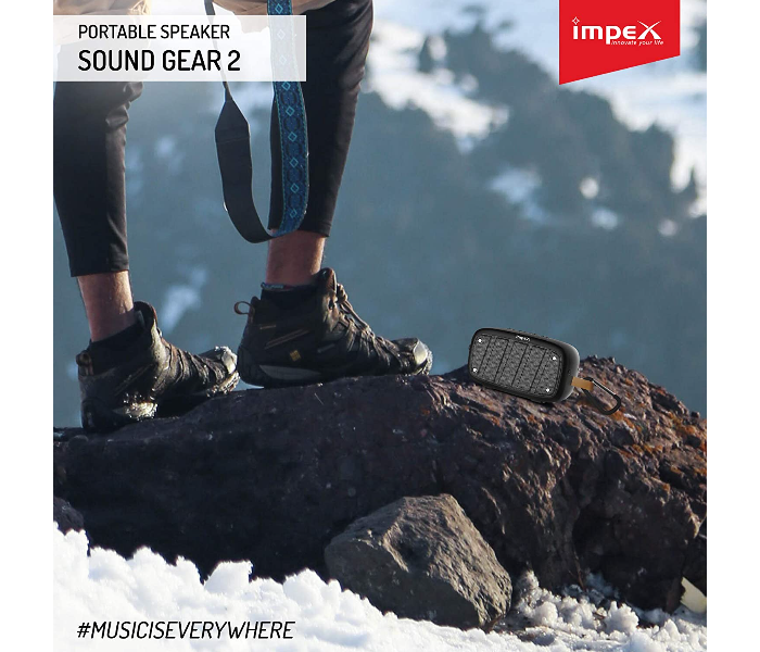 Impex SOUNDGEAR-2 10 Watts 2.0 Channel Portable Bluetooth Speaker -Black 2 in UAE