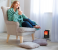 Adjustable 1000W Warm Mini Electric Fan Flame Room Heater with Wall Socket for Room -Black 5 in OMAN