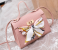 FN-Silk Scarf Shoulder New Ladies Hand Bags for Mobile Phone and Coin Purse - Pink 1 in UAE