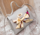 FN-Silk Scarf Shoulder New Ladies Hand Bags for Mobile Phone and Coin Purse - Grey 1 in UAE