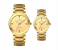 Generic Water Resistant Analog Couple Watch Set - Gold 1 in KSA