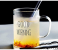 Glass Mug with Handle Good Morning Printed 4 in UAE