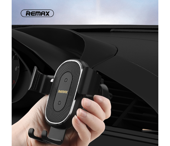 Remax RM-C38 Wireless Charger And Car Vent Mount Holder -Black 4 in QATAR