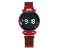 Fashionable Iron Strap Digital Display Magnetic Watch For Women - Red 3 in KSA