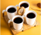 Royalford RF9636 300ml 9 Piece Porcelain Coffee Set with Stand- Brown and White 1 in UAE