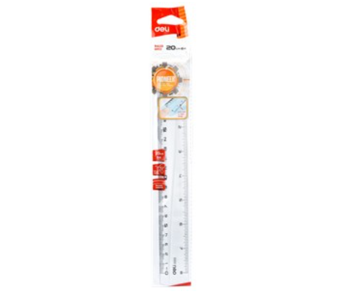 Deli G00212 20 cm Transparent Ruler 1 in OMAN