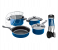Olympia 14 Piece High Quality Non Stick Cookware Set with Deep Fryer - Blue 1 in UAE