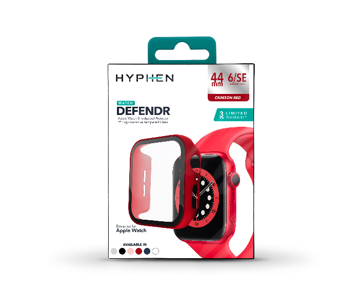 Hyphen HAW-RD441396 44Mm Tempered Glass Apple Watch Protector - Red 9 in UAE