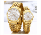 Rio Gold Color Strap Couple Watch - Silver and Gold 1 in KSA