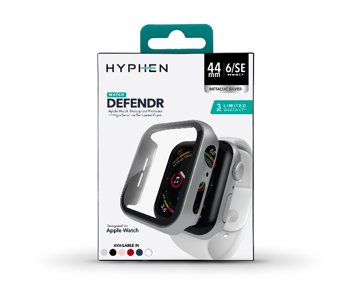Hyphen HAW-SL448608 44Mm Tempered Glass Apple Watch Protector - Silver 10 in UAE