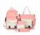 4 Pieces Canvas Laptop Rucksack Backpacks for Women - Pink 1 in UAE