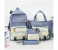 4 Pieces Canvas Laptop Rucksack Backpacks for Women - Blue 1 in UAE