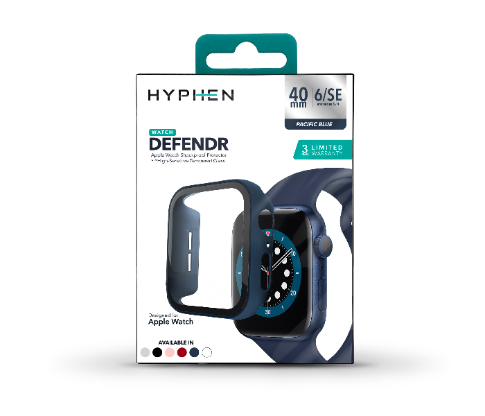 Hyphen HAW-BLU401228 40Mm Tempered Glass Apple Watch Protector - Blue 10 in UAE
