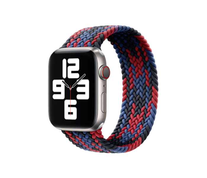 Hyphen HWSABMBRM1384 44 Mm Medium Apple Braided Watch Strap Black and Red - Delete 1 in UAE