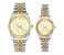 Rio Double Color Strap Couple Watch - Gold 1 in KSA