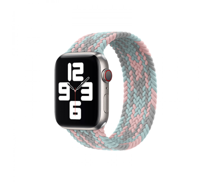 Hyphen HWSABMGPL1698 42 Mm To 44Mm Large Apple Braided Watch Strap Grey and Pink 1 in UAE