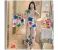 Set of 9 Cute Cartoon Printed Summer Short Sleeve Casual Home Wear Pajamas Set for Women 3 in UAE