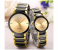 126 Max Double Colour Chain Strap Couple Analog Watch - Black and Gold 1 in KSA