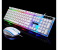 G21 Flexible Polychromatic LED Lights Keyboard Wired USB Gaming Mouse Set - White 2 in UAE