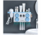Multifunction Toothbrush Holder with Automatic Toothpaste Dispenser and Hair Dryer Rack - White and Blue 2 in UAE